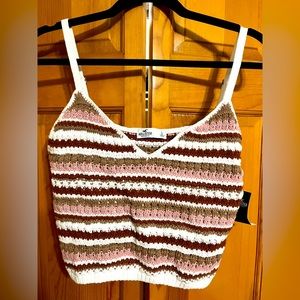 NWT Cropped Crochet Tank